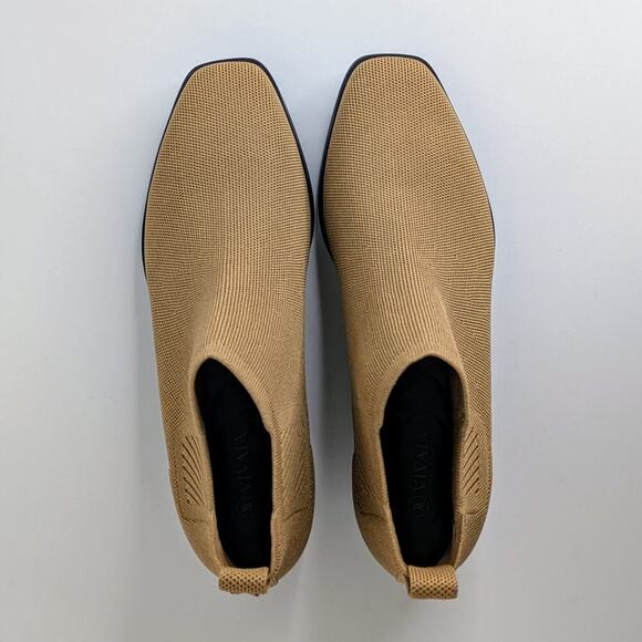 Vivaia Ankle Boots Ryan Womens EU 41 Tan Nutmeg Square Toe Pull On Soft Knit - Picture 11 of 14
